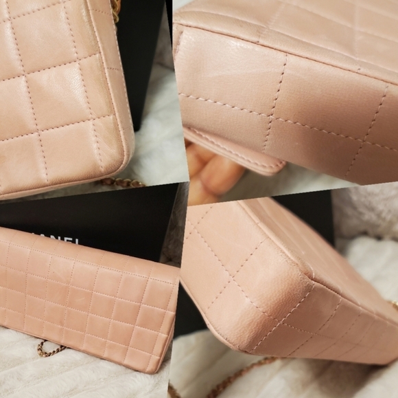 Authentic Chanel Chocolate Bar Flap Bag in Pink - Picture 10 of 17